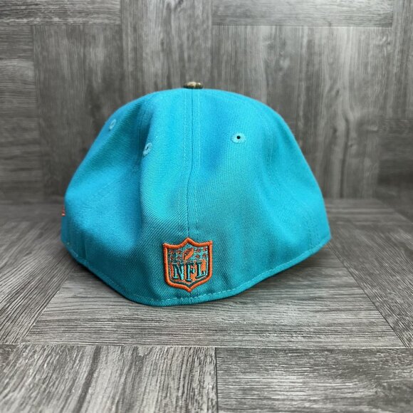 New Era Miami Dolphins Aqua Active Two Tone Camo 59Fifty Fitted Hat size 8 - Picture 3 of 4